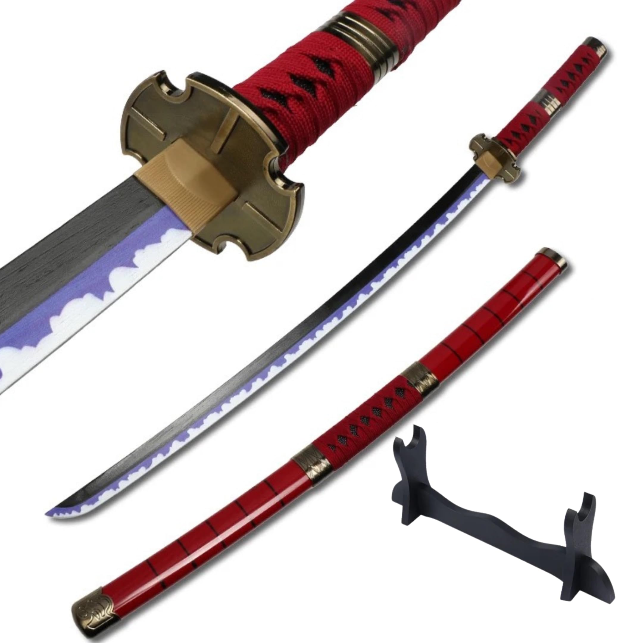 Onepiece : Zoro Sandai Kitetsu Katana/Sword Toy 104cm Live Size - Bamboo Wood Sandai Kitetsu Katana 2024 Perfect for Anime Gift, Anime Cosplay (Zoro : Sandai Kitetsu, Stand - Single Layer) (B0DFX1HW59) Amazon Price History, Amazon Price Tracker