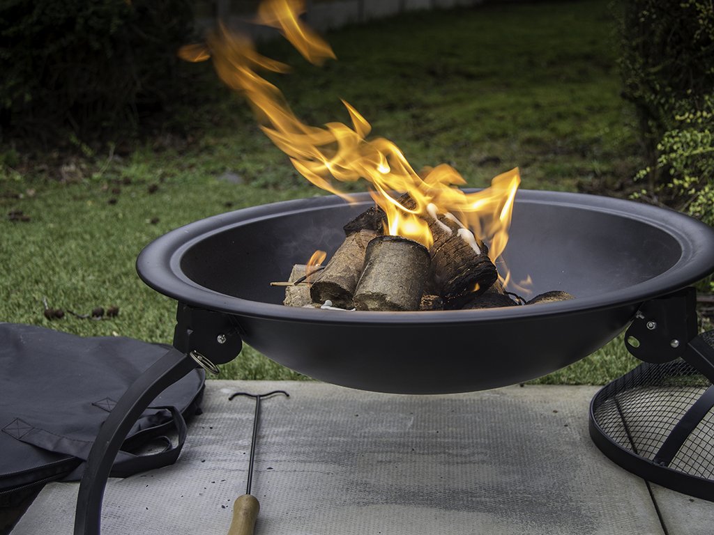Bar-Be-Quick Przenośny podwójny Firepit i grill w jednym! Top grill do użytku z grillowaniem, niski grill dla przepływu powietrza.
