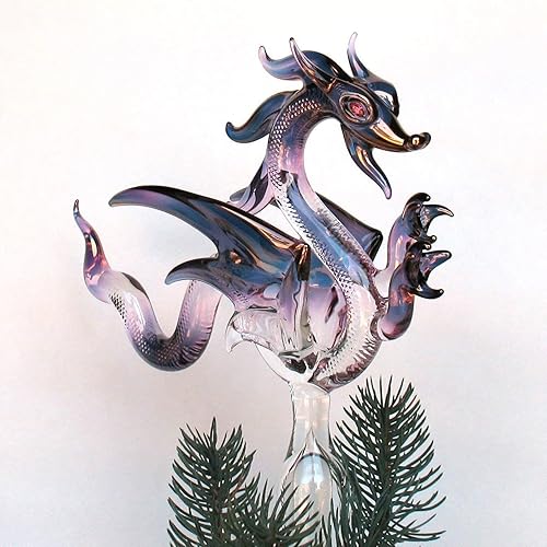 Miniatura 4 de Dragon Christmas Tree Topper Ornament of Hand Blown Glass