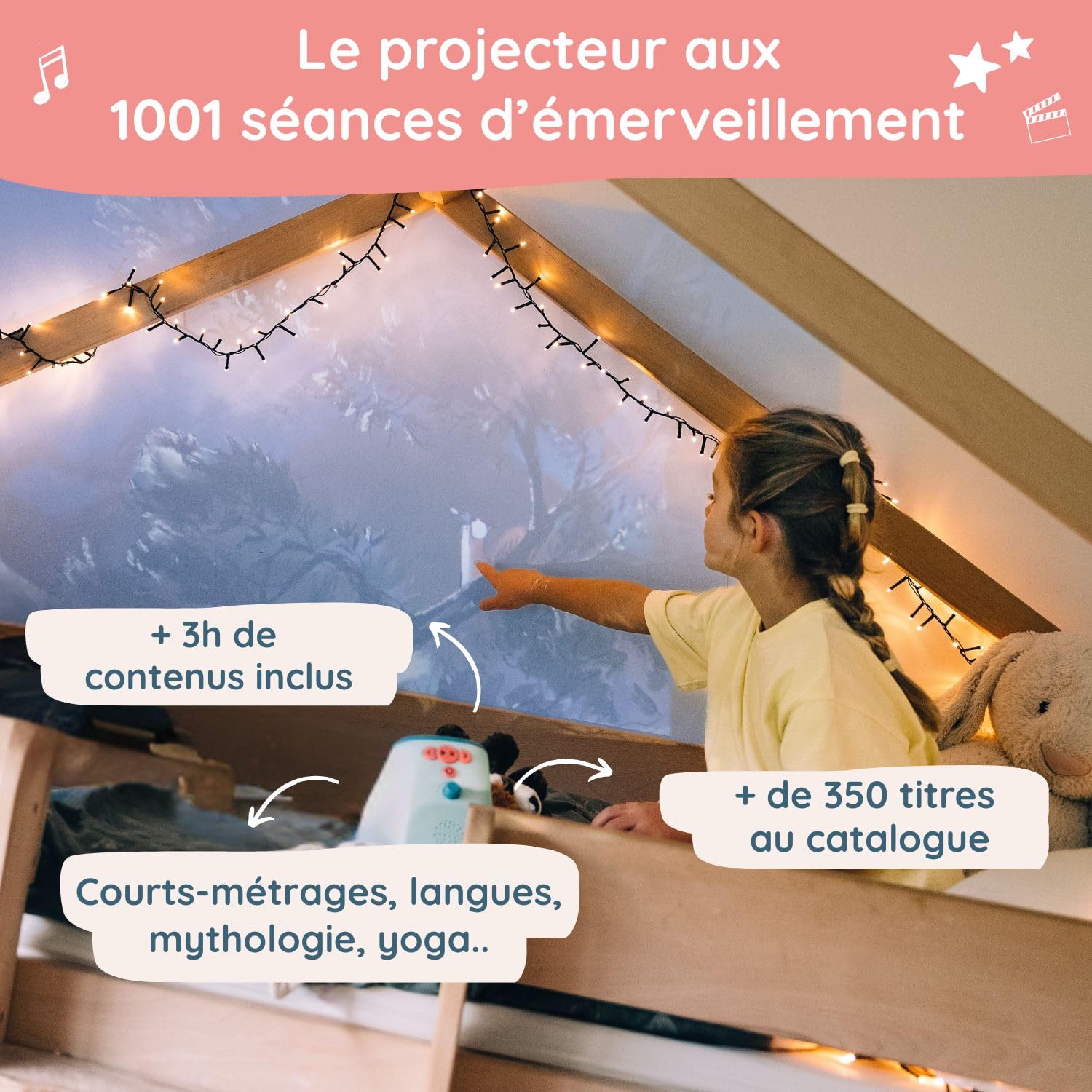 Projecteur Enfants 3-10 Ans avec Batterie | Cinéma à la Maison
