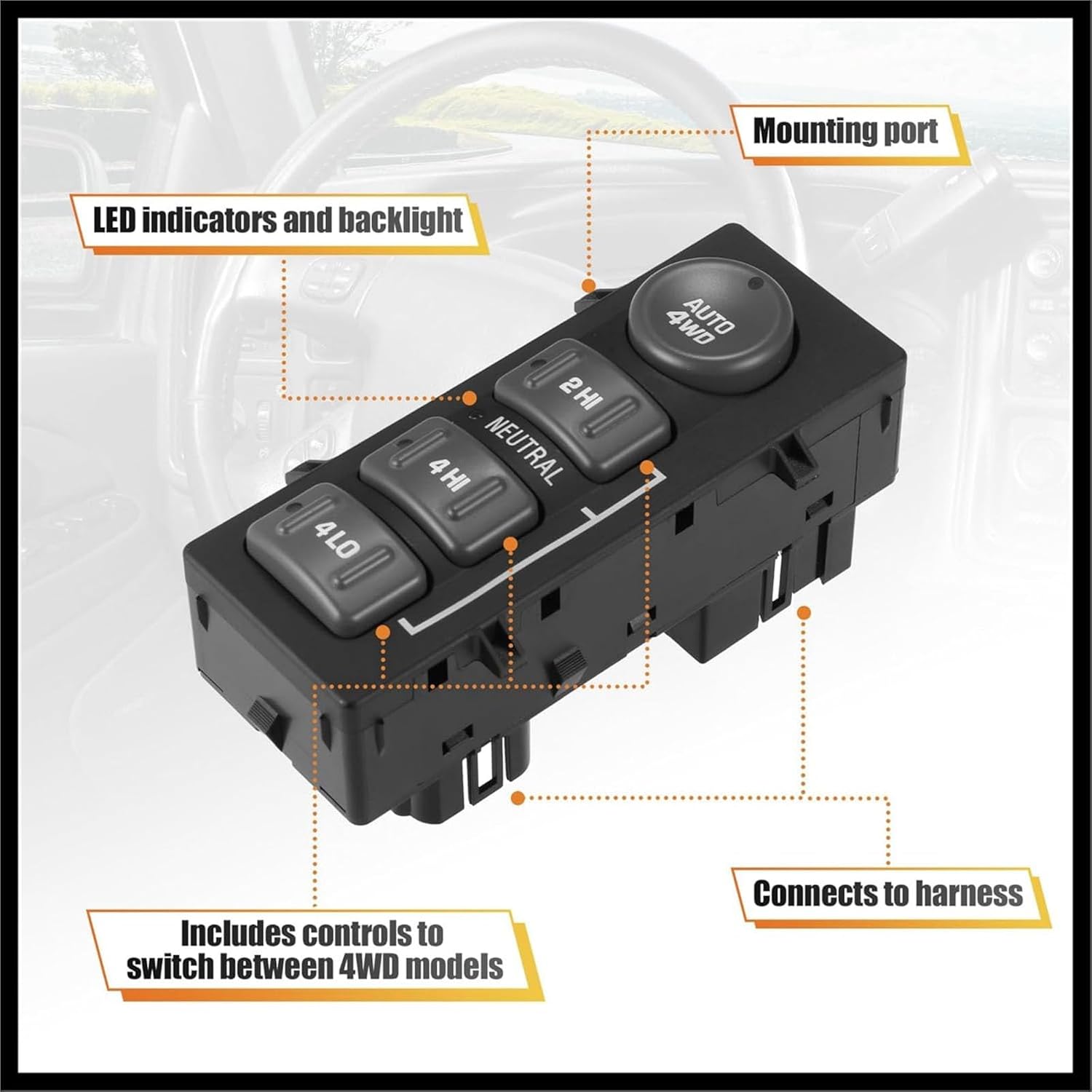 Replacement Car 4x4 Wheel Transfer Case Switch Control for Cadillac Escalade/EXT 2002-2002 NATEFEMIN