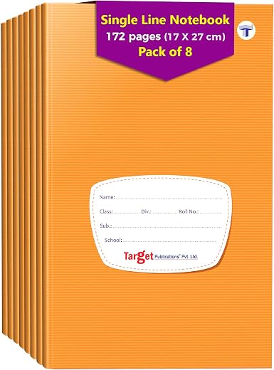 TARGET PUBLICATIONS Single Line Notebooks | 172 Ruled Pages | Soft Brown Cover | 17 cm x 27 cm | For School College Office...