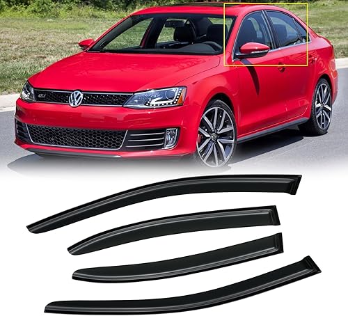 Miniatura 95 de Visera de ventana para Jeep Cherokee 1984-2001 (Excluye Modelo Limited), Protectores Guards Shields de lluvia de canal exterior, Deflector