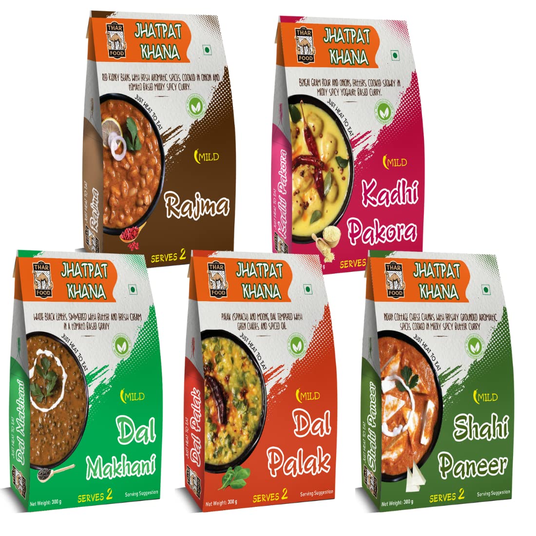 THE THAR FOOD Jhatpat Khana | Ready To Eat Travel Combo | Ready to Eat in Miniutes | 300 Gm (Serves 2) | Pack of 5 (B0BQ6PQ1QZ) Amazon Price History, Amazon Price Tracker