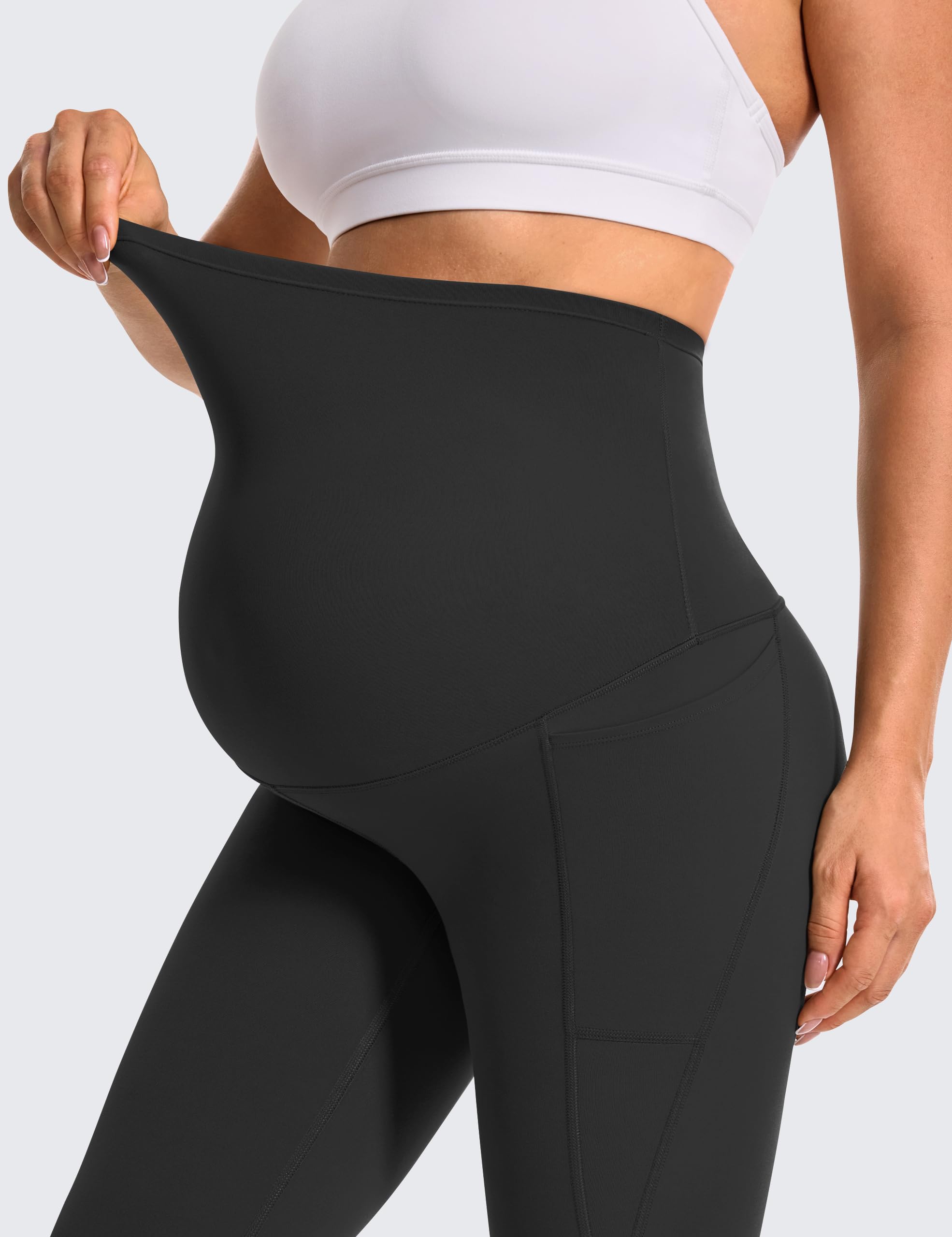 BAYDI Clouduxi Umstandsleggings mit Taschen über dem Bauch, 63,5 cm, butterweich, Yoga, Workout, aktive Schwangerschaftshose