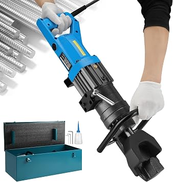 Electric Rebar Bender 1.4KW, 5/8" 16mm Cap, 110V, 0130 Bend, 3s | Hydraulic Rebar Bending Machine w/ Aluminum Body Portable Bending Tool for Construction, Concrete, Rebar Work