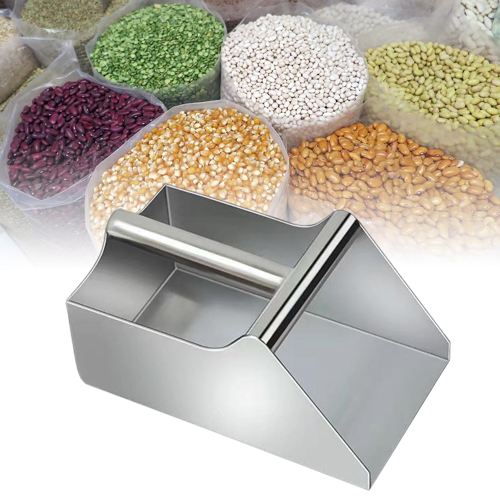 Recogedor de Polvo Metálico con Mango Largo Herramienta Manual Multifuncional Pala Doméstica para Residuos Adecuado para Hogar Almacén Granero, 25cmx25cmx12cm