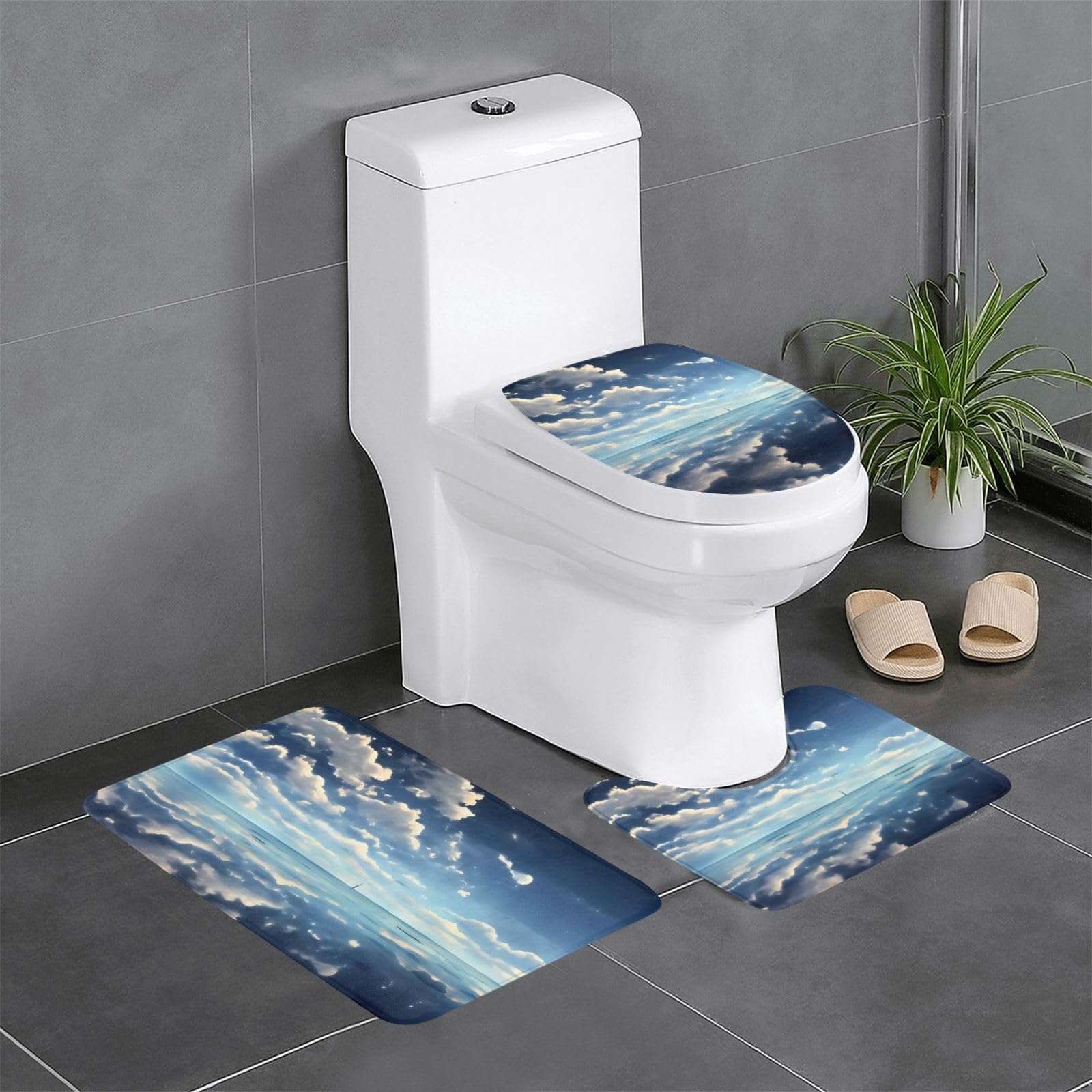 Tapis de salle de bain antidérapants lot de 3 absorbants pour éviter les glissades