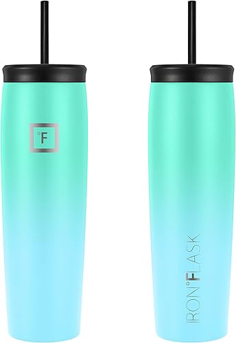 Miniatura 3 de IRON FLASK Nomad - Vaso de 28 onzas con 2tapas (abatible y con pajilla), de acero inoxidable con aislamiento al vacío, doble pared, taza térmica