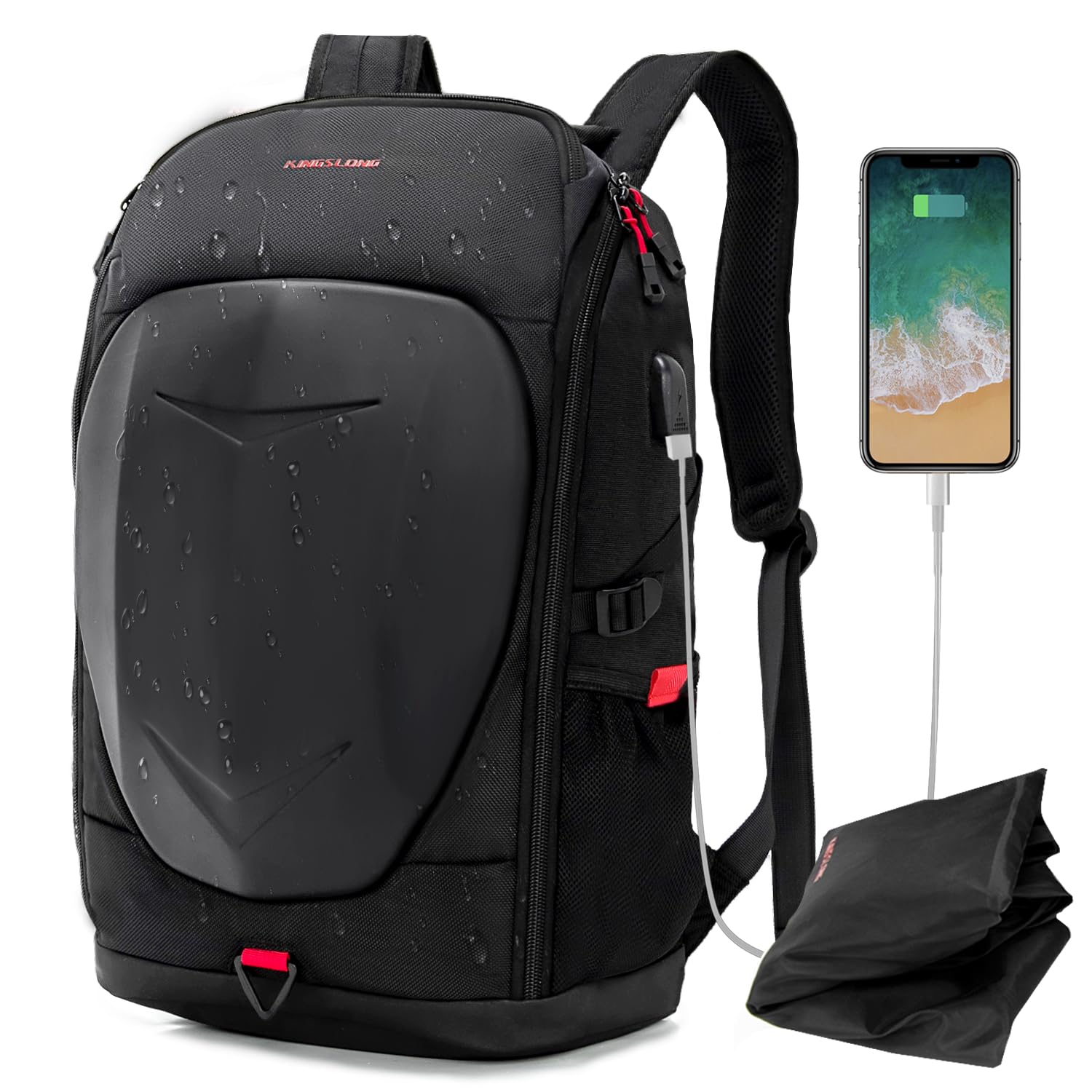 Sac à Dos Voyage KINGSLONG 35L Extensible | Compatible Avion, Port USB Et Compartiment Ordinateur 17 Pouces - Résistant à L'Eau
