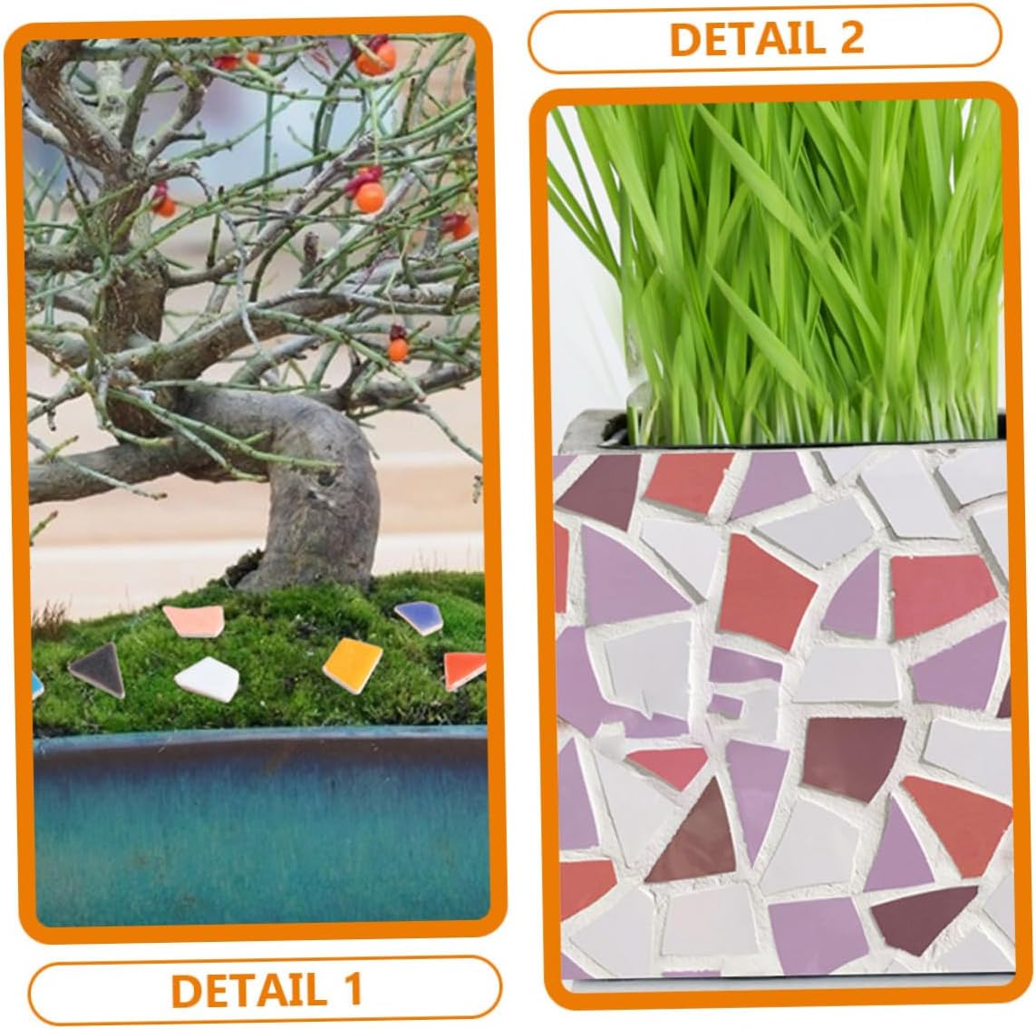 Gatuida Ceramic Mosaic Tiles DIY Craft Supplies Mixed Colors Irregular Pieces for Handmade Artworks Photo Frames Flowerpots Stepping Stones Home Decor