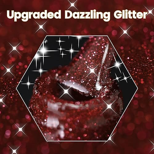 Miniatura 10 de VERONNI Esmalte de uñas de gel con purpurina reflectante Diamond Sparkle Soak Off UV LED brillante, esmalte de uñas en gel con purpurina Bungee