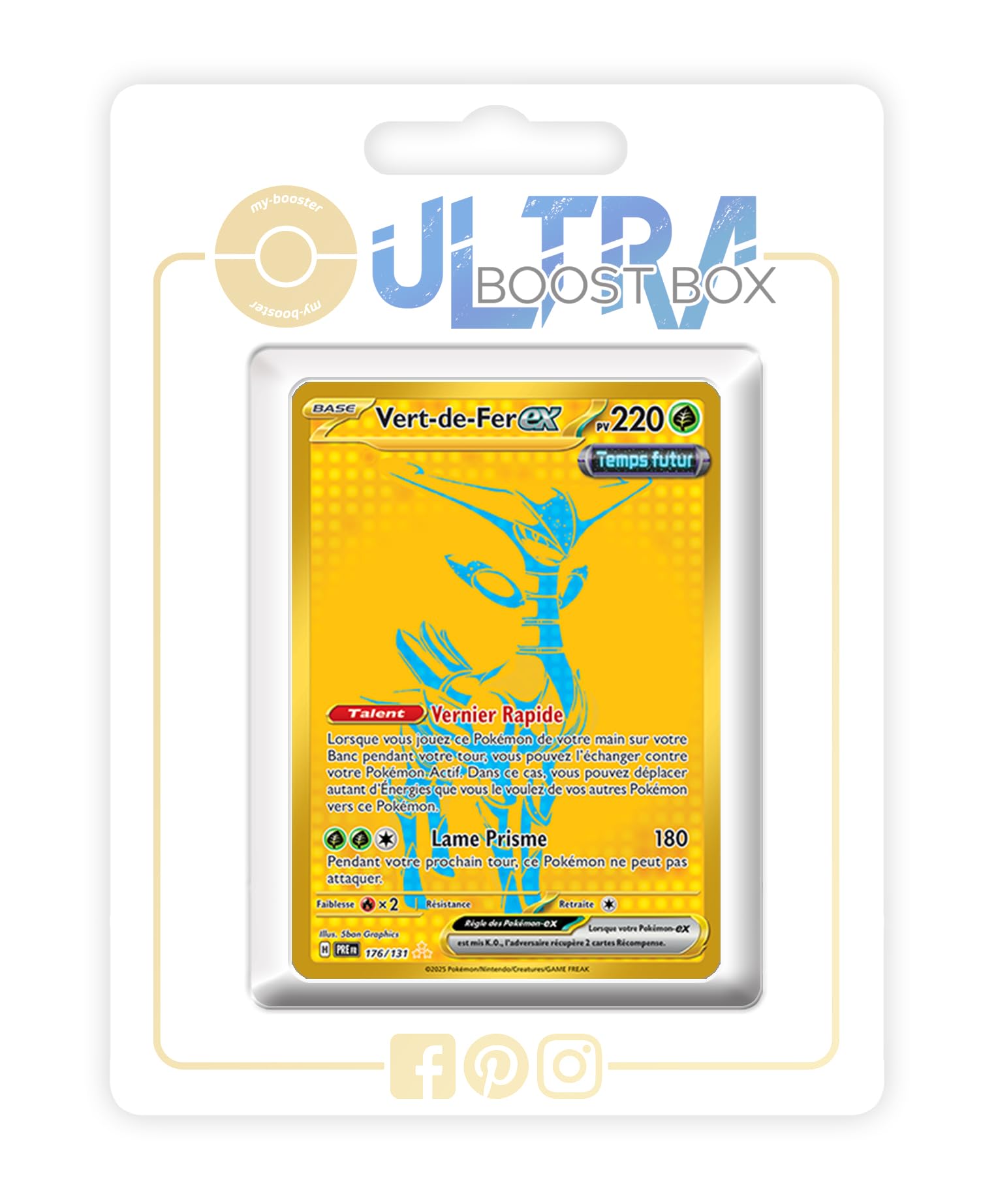 my-booster Vert-de-Fer ex (Fogliaferrea ex) 176/131 Tempo Futuro Oro segreto X Écarlate et Violet 8.5 Évolutions Prismatiques - Box di 10 carte Pokémon Francese