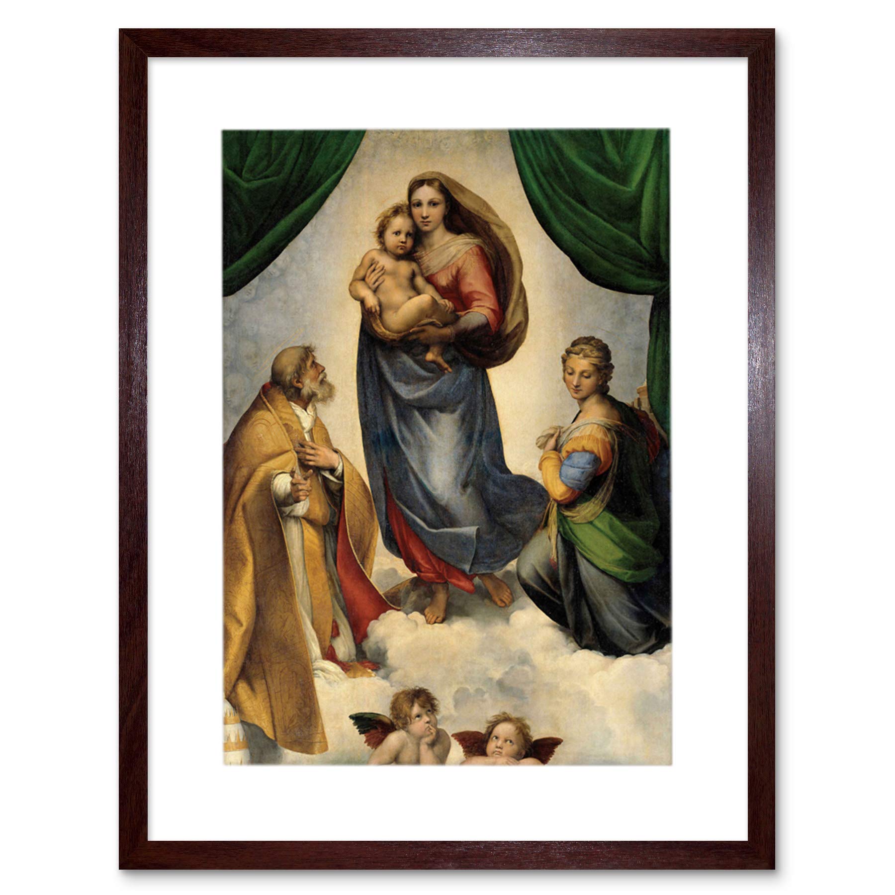 Srstine Madonna Raphael プレイマット OMA Amazon.com: RAPHAEL SISTINE MADONNA OLD MASTER PAINTING ART FRAME