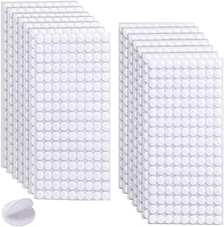 Self Adhesive Dots 2268 pcs(1134 Pairs) Strong Adhesive White 10mm/0.39”Diameter Sticky Back Coins, Hook & Loop Dots with Waterproof Sticky Glue Nylon Tapes,Ideal for Classroom,Office&Home