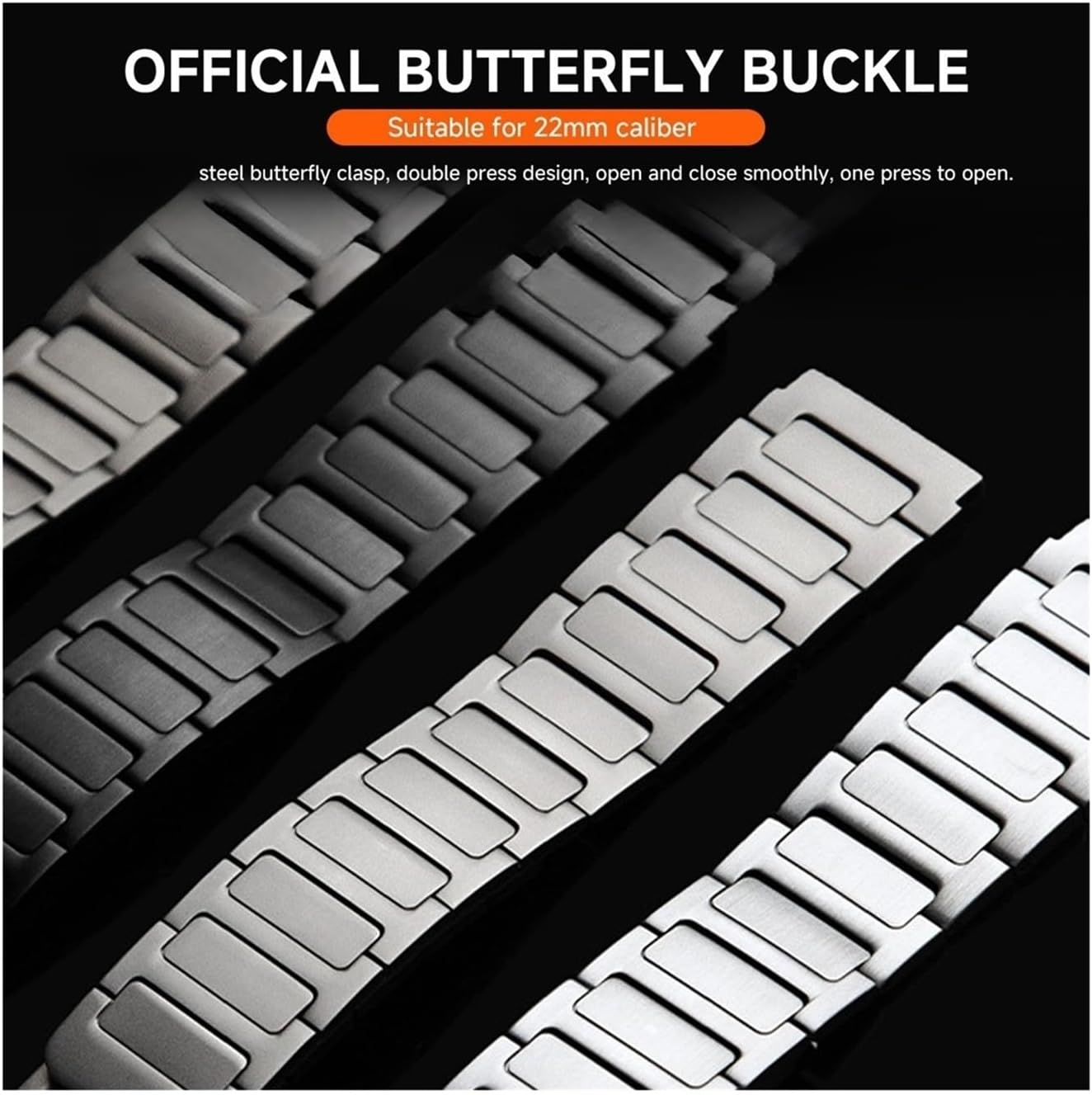 [PLYYQZM] Hua wei に合う Watch GT5 GT4 GT3 2E 46mm用22mmステンレススチールストラップ