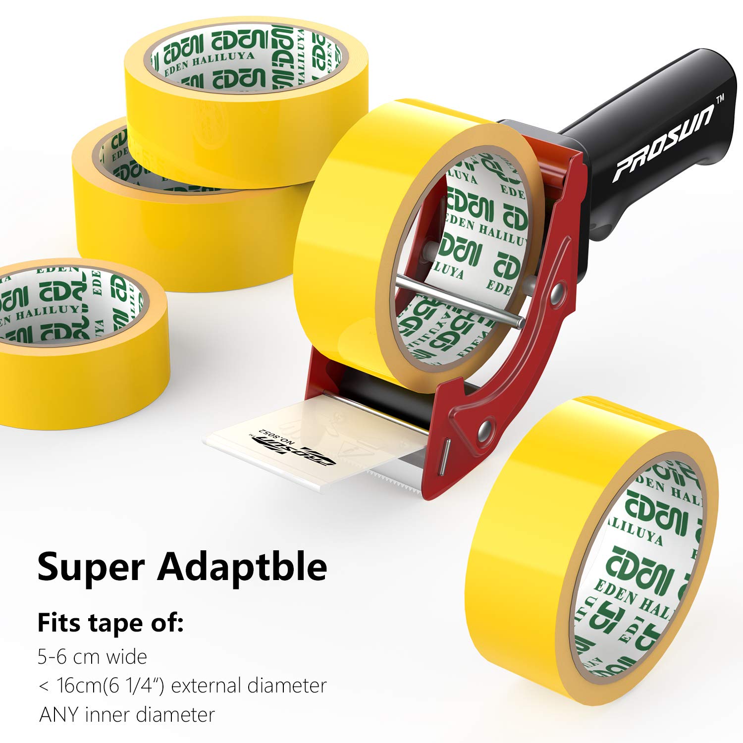 Confezione da 3 pistole per nastro da 5,1 cm per scatole di imballaggio, dispenser di nastro adesivo con carico rapido per imballaggi e sigillatura di scatole, durata industriale (blu, bianco,
