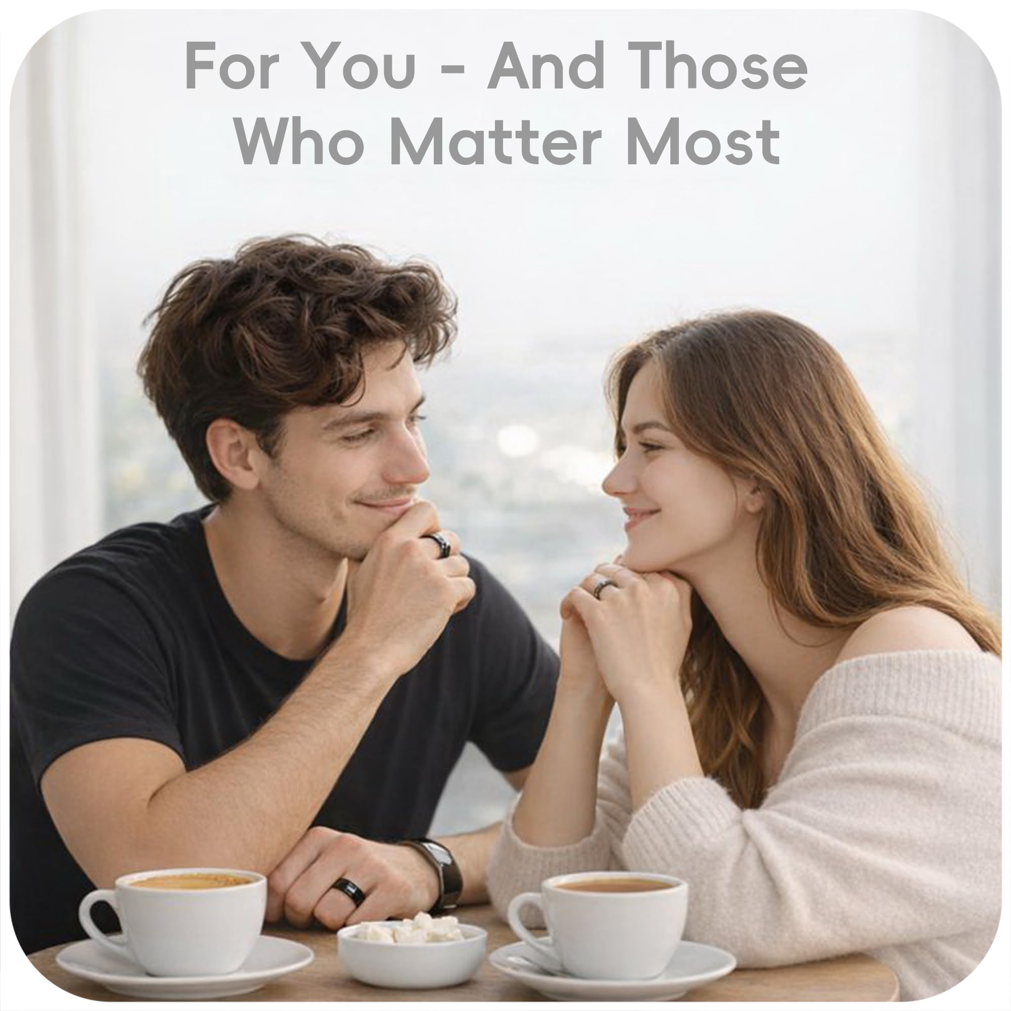 Bague intelligente avec contrôle tactile et rappels de vibrations - Étanche pour fitness, sommeil, fréquence cardiaque, suivi des pas, boîtier de charge de 30 jours, idéal pour les couples, compatible