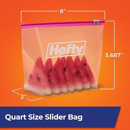 Miniatura 7 de Hefty Bolsas de almacenamiento deslizantes, tamaño de cuarto de galón, 20 unidades