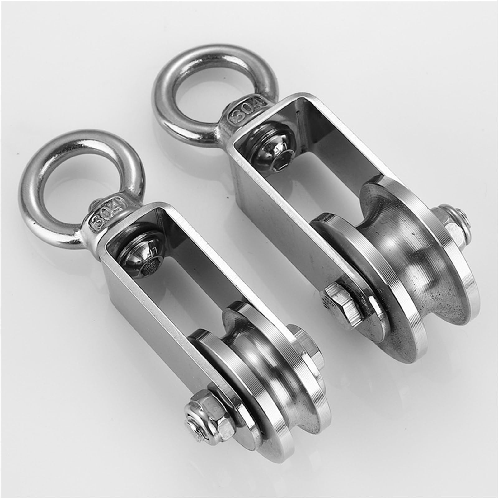Einzelscheiben-Riemenscheibe, Drahtschlepprad, 4-teiliges Kabel-Einzelrollenblockrad for Drahtseil U-Nut DIY-Flaschenzugsystem for Fitnessgeräte-Training, Winde, Heben