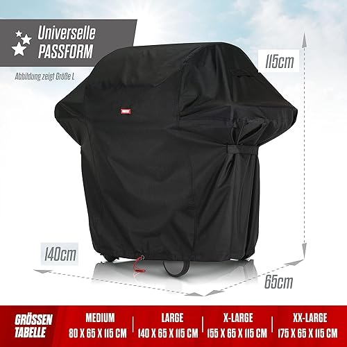 Miniatura 2 de BARTSTR Cubierta para parrilla de barbacoa  600D resistente, resistente a la intemperie, con protección UV para parrillas de hasta 45 pulgadas de