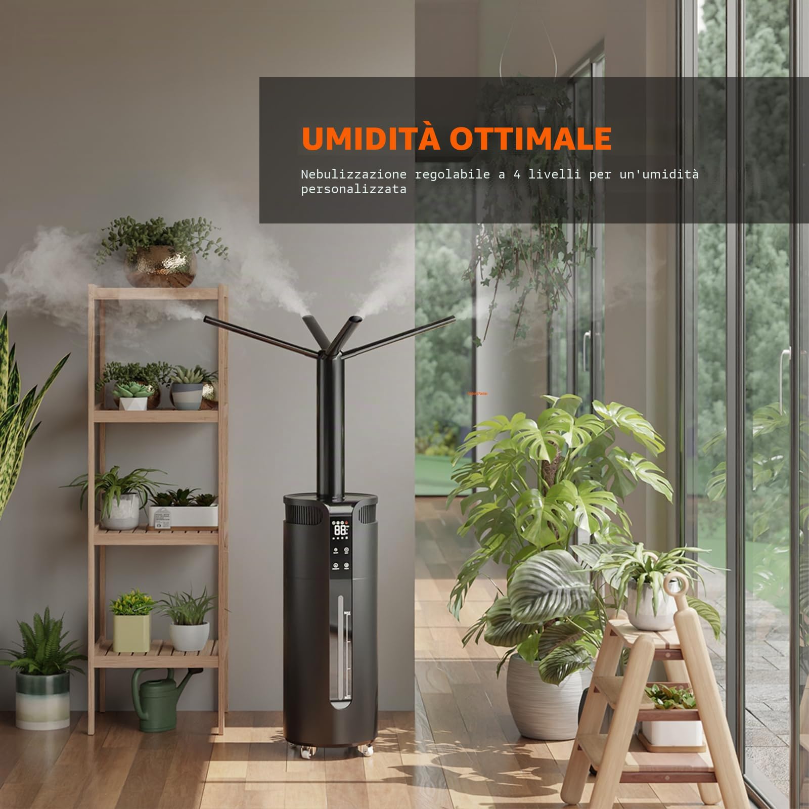 Spider Farmer Umidificatore da 16 l con timer e 4 tubi estesi, 4 livelli di nebbia, umidificatore commerciale per piante e tenda da 120 x 240 x 200 cm