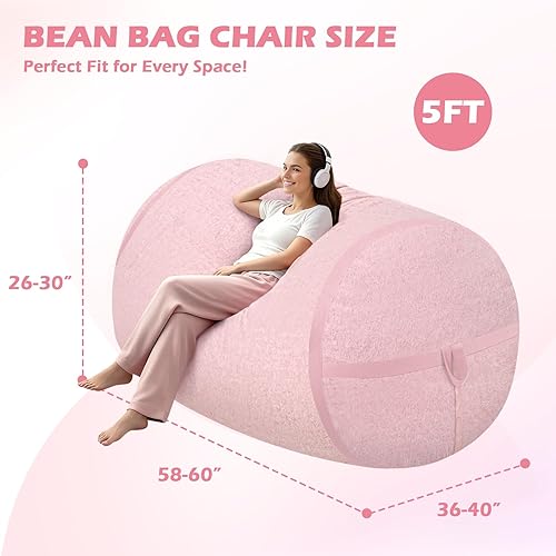 Miniatura 27 de HABUTWAY Puf gigante de 2 pies para adultos, con relleno de espuma viscoelástica, puf grande con funda de terciopelo holandés extraíble para sala de