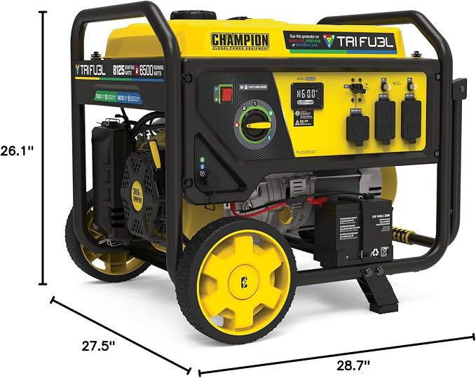 Generador portátil trifuel con arranque eléctrico 8125 W miniatura 12