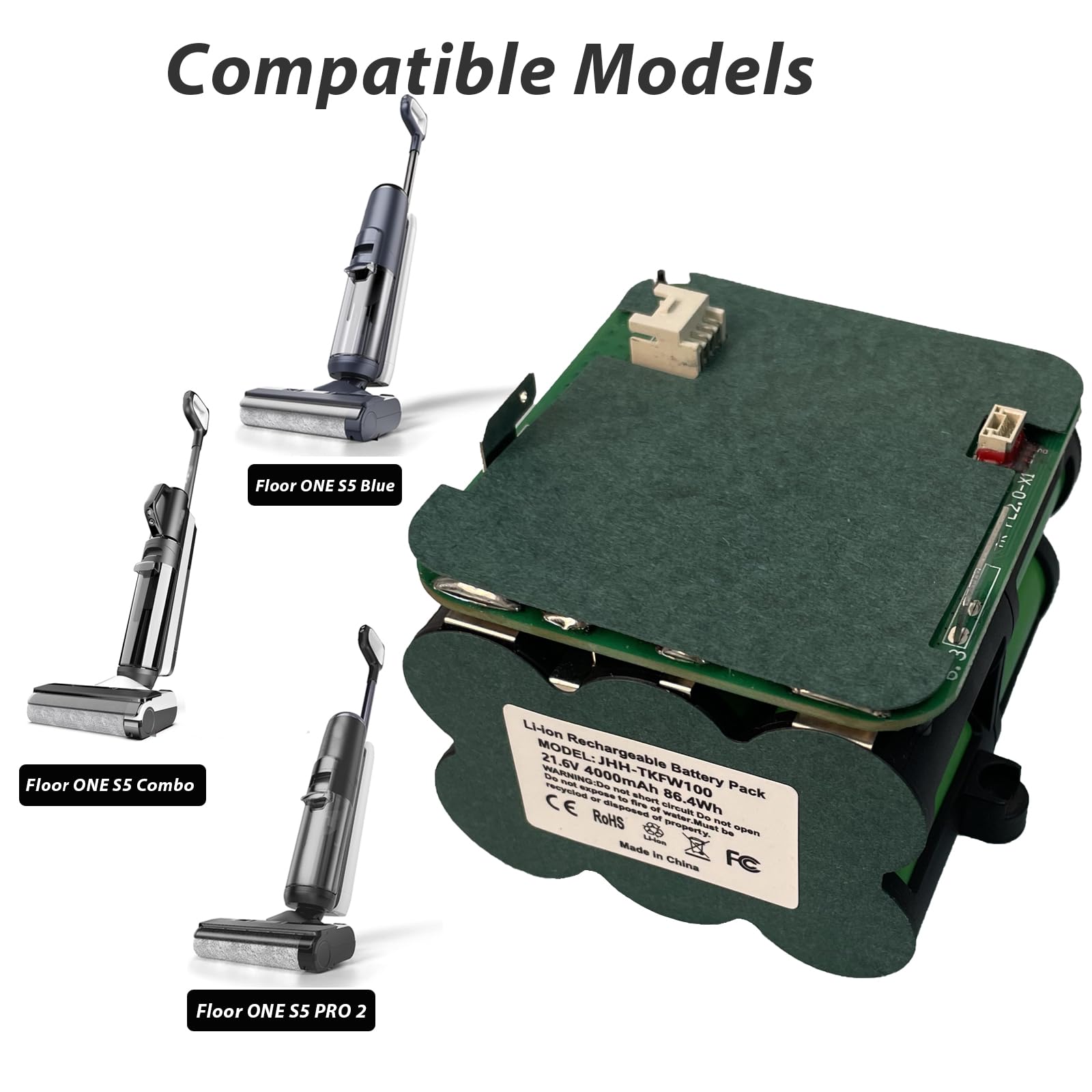 Batteria Sostitutiva For Aspirapolvere, Compatibile For Tineco Floor ONE S5 PRO 2/S5, Lavapavimenti Smart/Steam Cordless Accessori Batteria Agli Ioni Di Litio 21,6 V (Color : Orange Battery