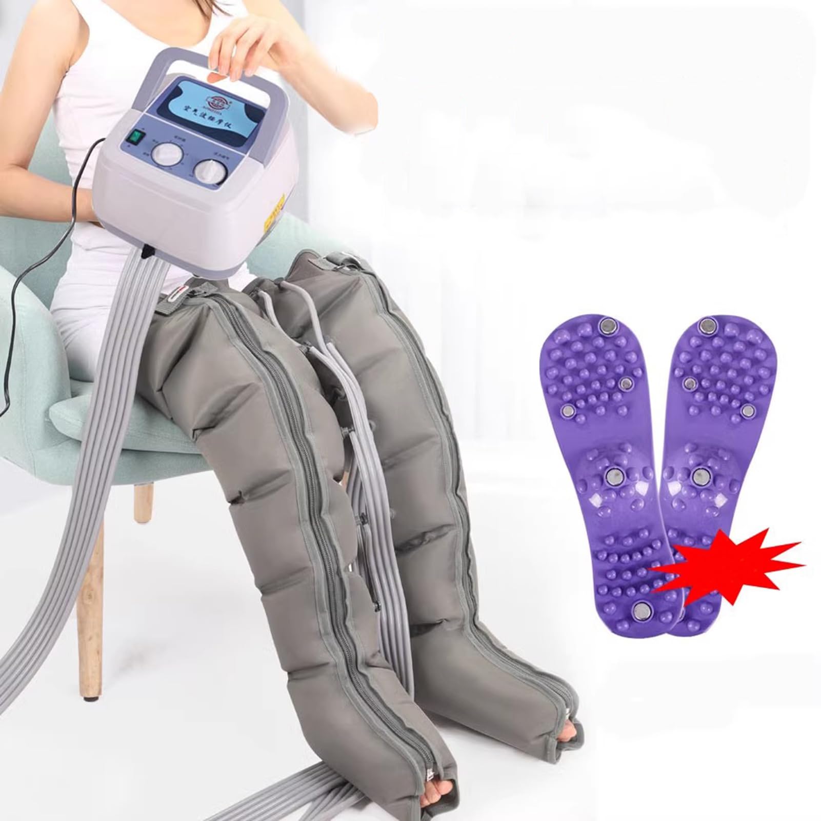 Massaggiatore Elettrico Per Gambe Massaggiatore Ad Onde Di Pressione Per Polpacci, Gambe E Piedi, Massaggiatore a Compressione D'aria