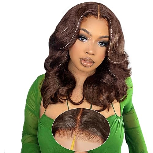 #2 Bob Wig with 6x6 HD Lace Closure, Glueless 200 Density Human Hair, Layered Face-Framing Loose Body Wave for Black Women 14 Inch