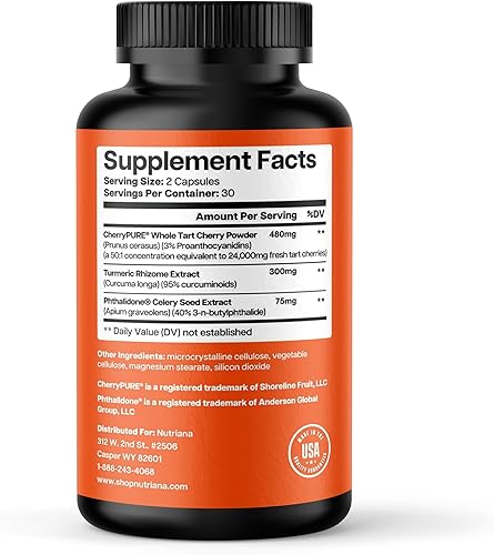 Miniatura 9 de Limpieza de enjuague de ácido úrico 3 en 1 - Extracto de cereza ácida con cúrcuma y semillas de apio Suplemento Purga - Soporte para pies y