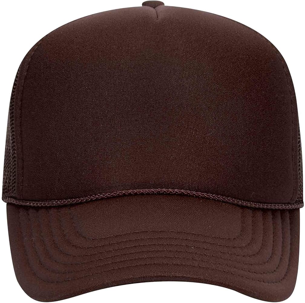 Otto Cap 5 Panel Mid Profile Mesh Back Trucker Hat Polyester Foam