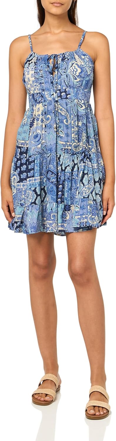 Angie Women's Angie Women's Paisley Spaghetti Strap Dress with Tie