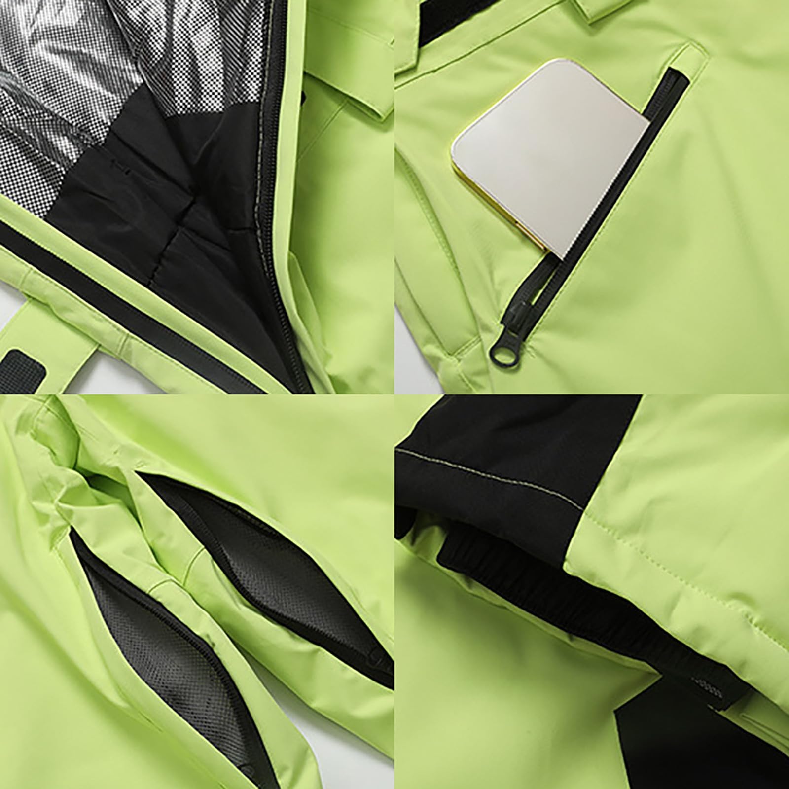 Pantaloni da Neve Uomo Antivento Pantaloni Sci Impermeabili Baggy Snowboard Pants Caldo Pantalone Neve Softshell Imbottiti Montagna con Tasche Multiple Salopette