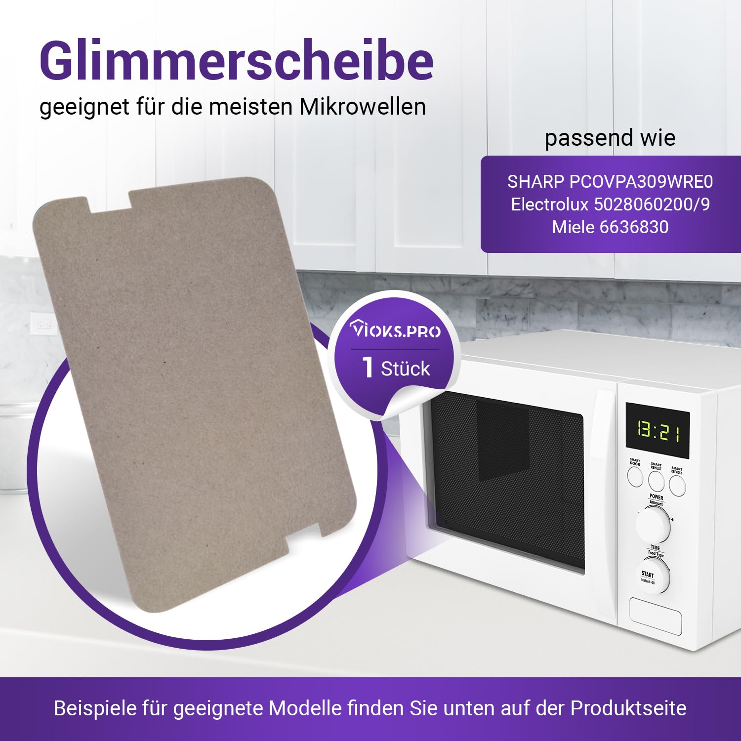 Piastra Mica Per Microonde - Ricambio 129x72mm Per Sharp, AEG, Miele, Electrolux - Foto 7