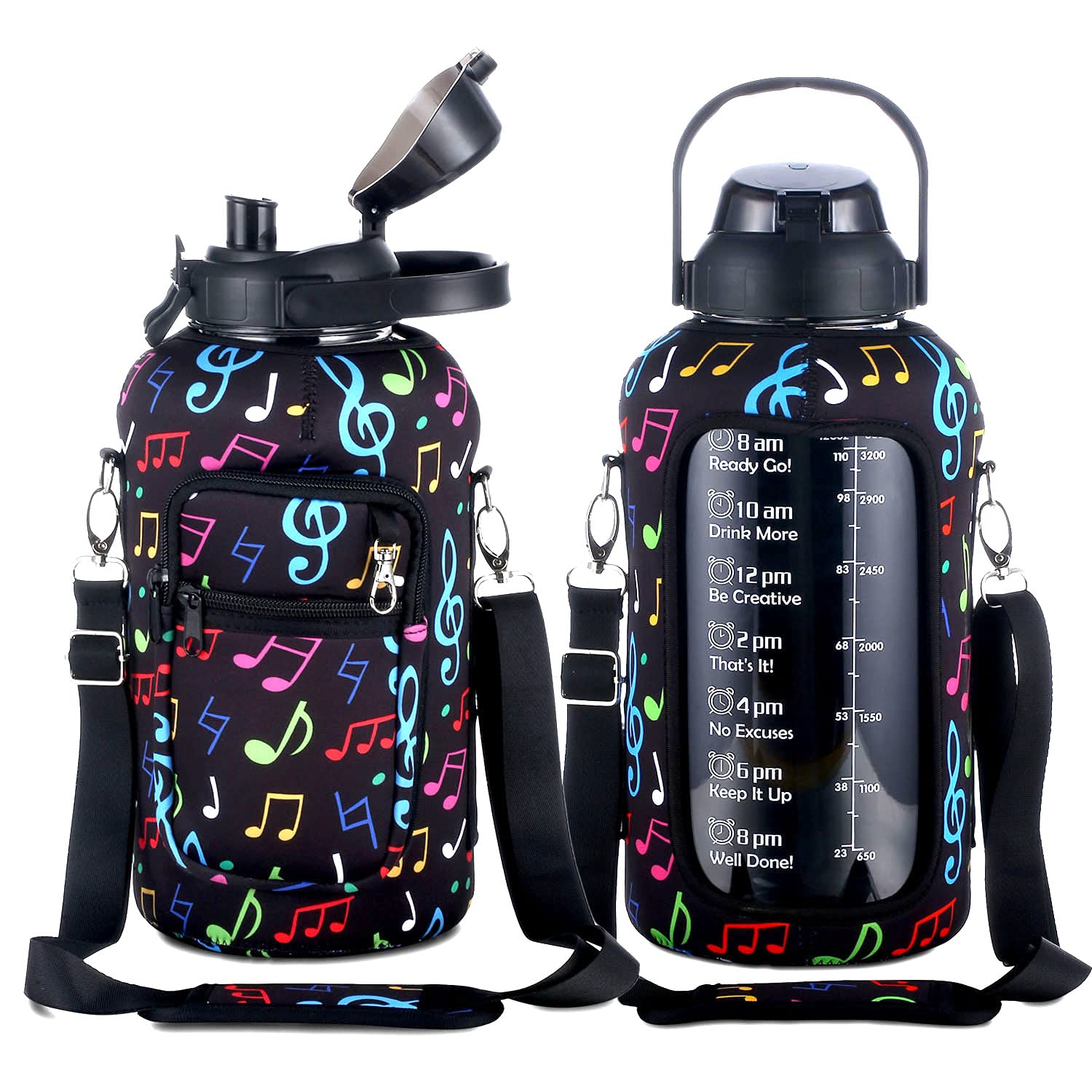 Buy Large 1 Gallon Water Bottle with Storage Sleeve, Rogisi 128 OZ