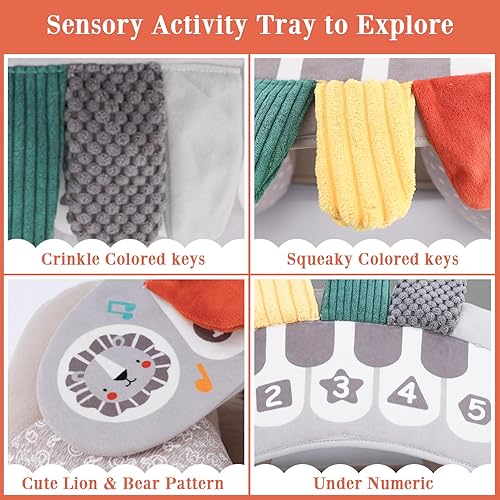 Miniatura 5 de Baby Donut Sit Me Up - Asiento de piso mejorado para 3-36 meses, asiento inflable para bebé en forma de U más ancho con funda, silla de actividades