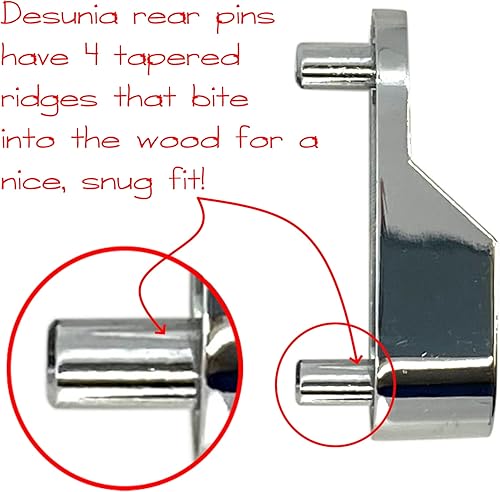 Miniatura 3 de Barra de armario ovalada de 48 pulgadas con soportes traseros de extremo de pasador, cromo pulido, 2 juegos