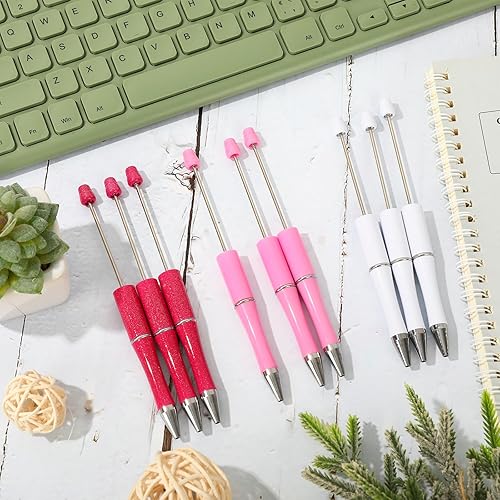 Miniatura 5 de Whaline 24 bolígrafos con cuentas para el día de San Valentín, color rojo, rosa, blanco, 3 colores, bolígrafo de tinta de gel, bolígrafos