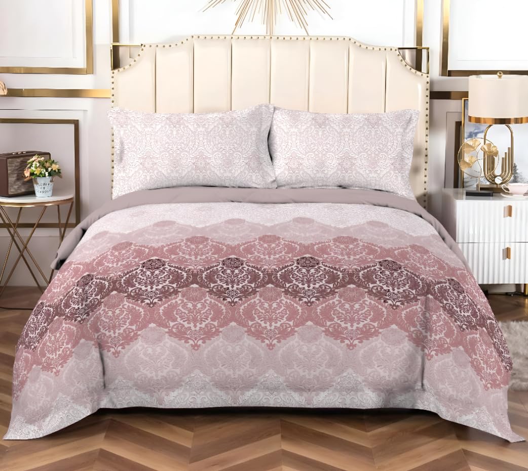 Bombay Dyeing 180 TC 100% Cotton One King Size 274 x 274 Cm / 108 x 108 inches Bedsheet with 2 Pillow Covers Size 46 x 69 Cm (7772)