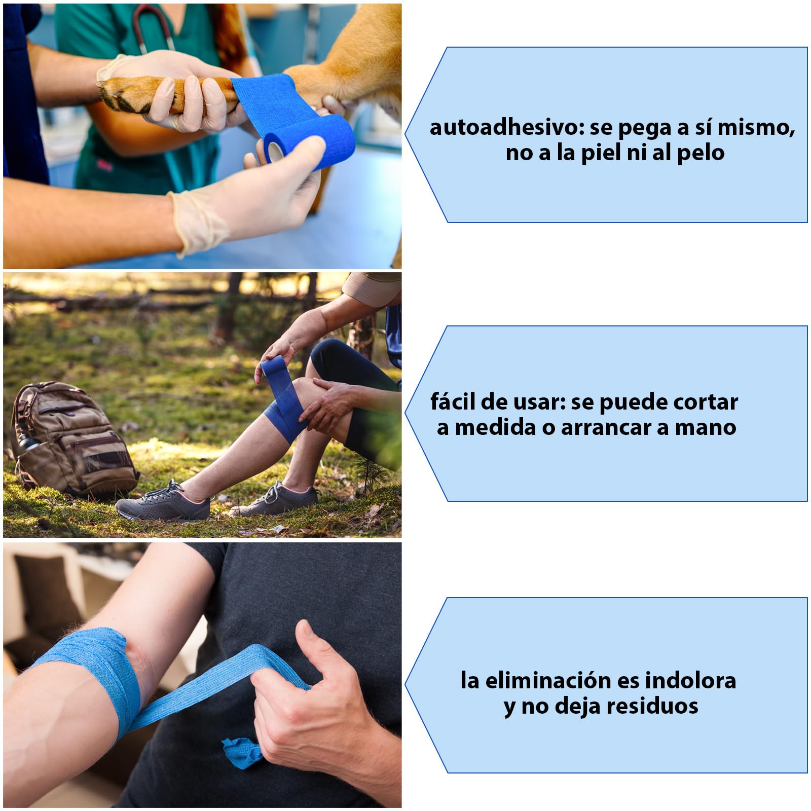 ALPIDEX 6 Rollos Venda Adhesiva 10 cm x 4,5 m Venda Cohesiva Envoltura Tape Deportiva Bendaje Autoadhesiva Mano Rodillas Tobillo Vet Wrap Perro Gato Caballo, Color:negro