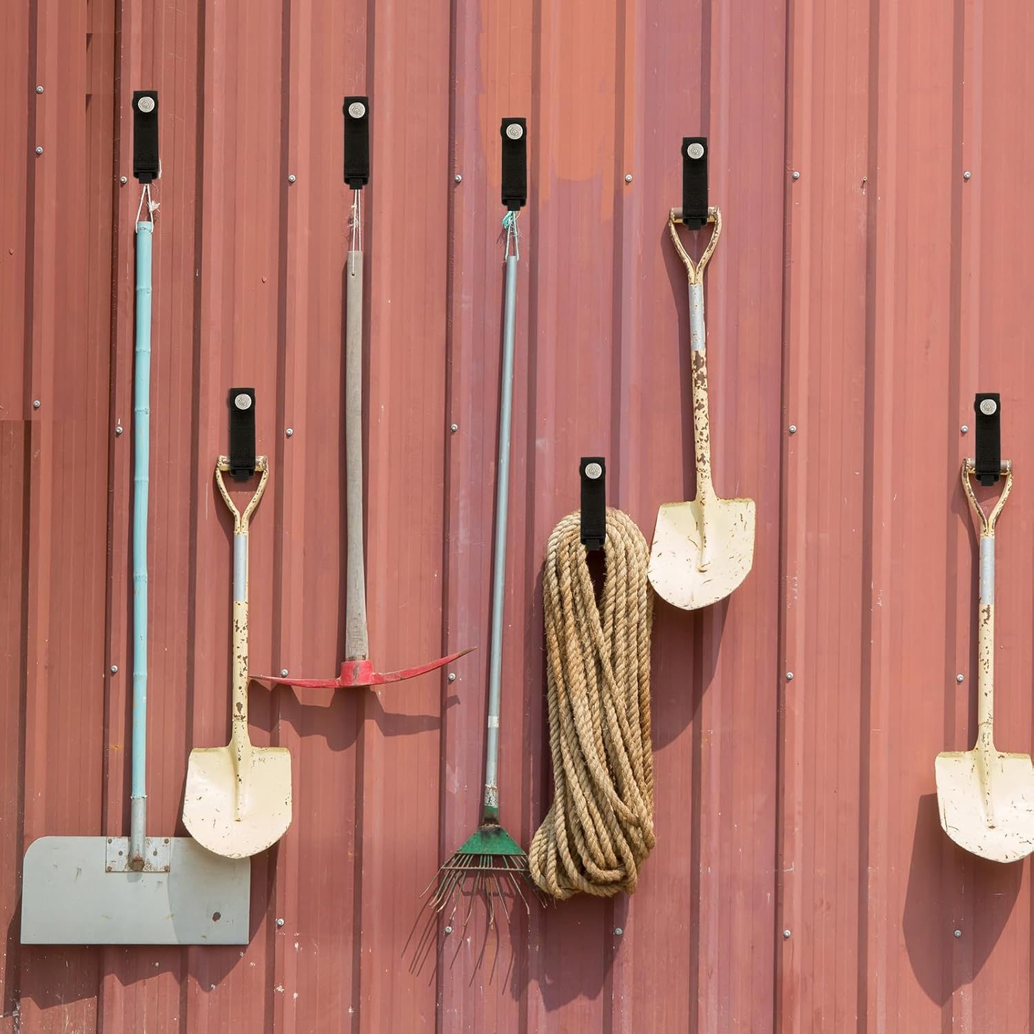 Windyun 10 Pcs Magnetic Garage Hooks Heavy Duty Straps Extension Cord Holder for Hanging Cables, Hoses, Workshop Rope, Garden Organization (1.7 Inch)