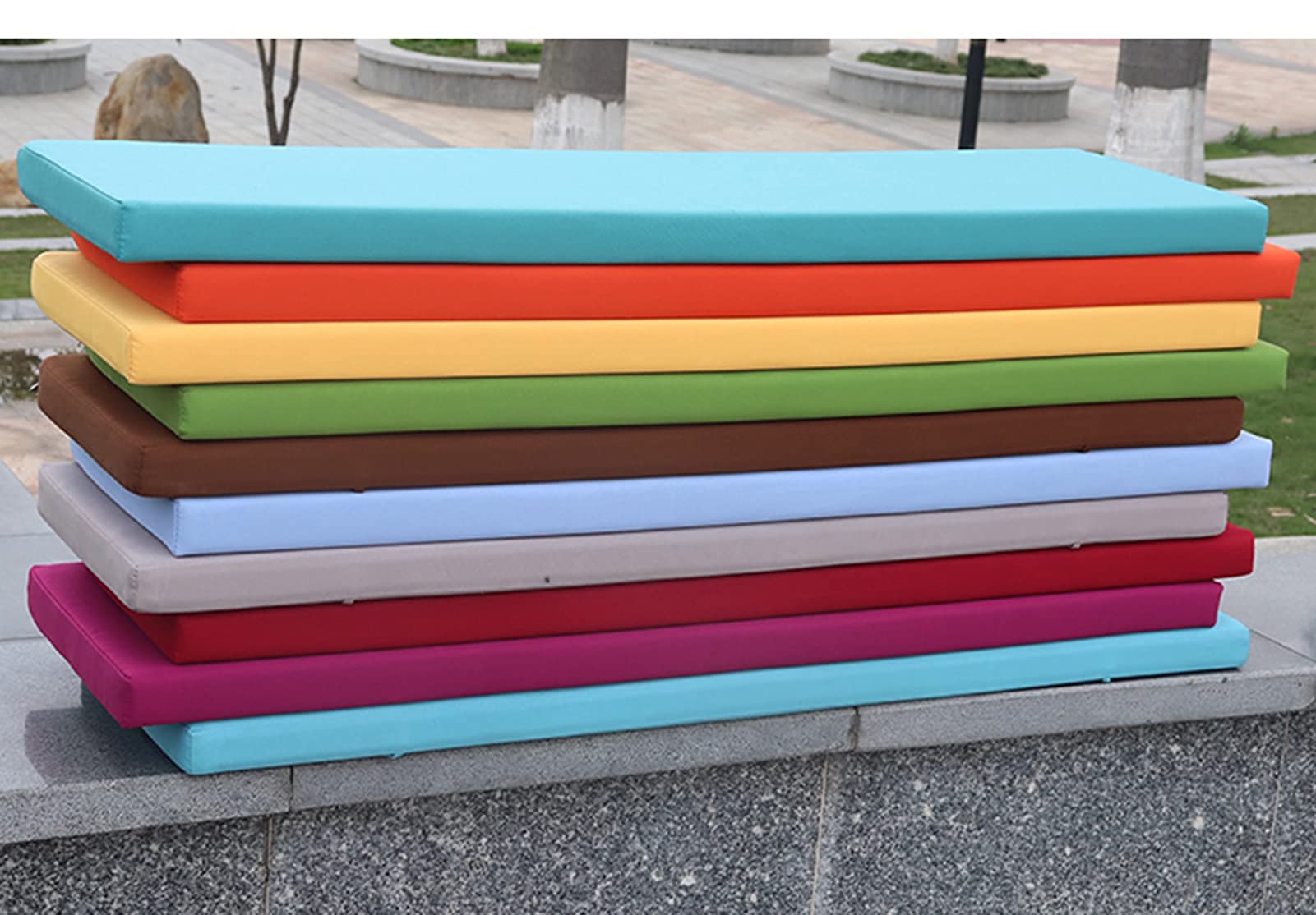 Cuscino impermeabile per panca da giardino, 100 cm, con spugna ad alta densità 40D, 2/3 posti, cuscino per sedia a dondolo da 120 cm, colore beige, 150 x 40 x 5 cm