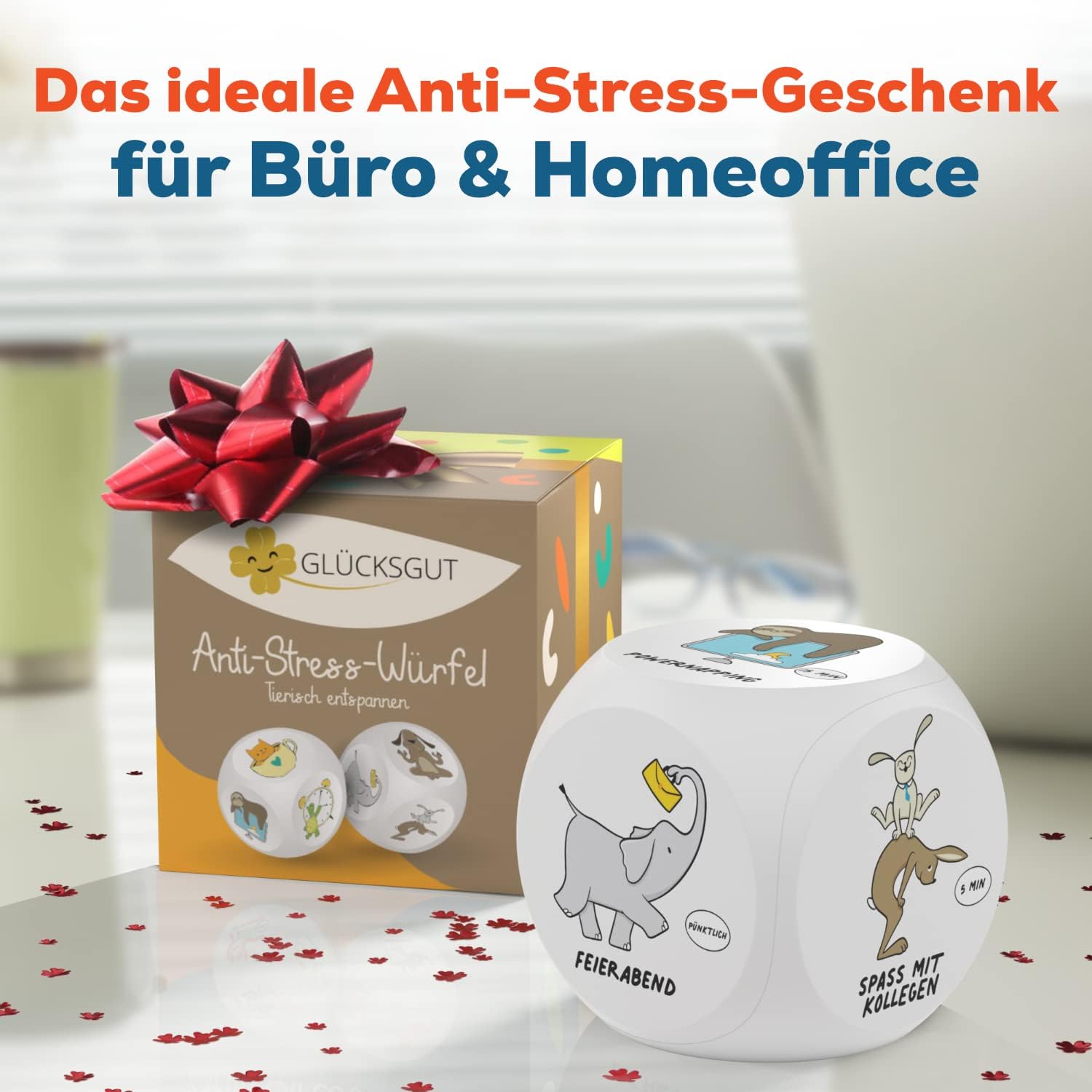GLÜCKSGUT® Anti Stress Würfel mit Tiermotiven Photo 2