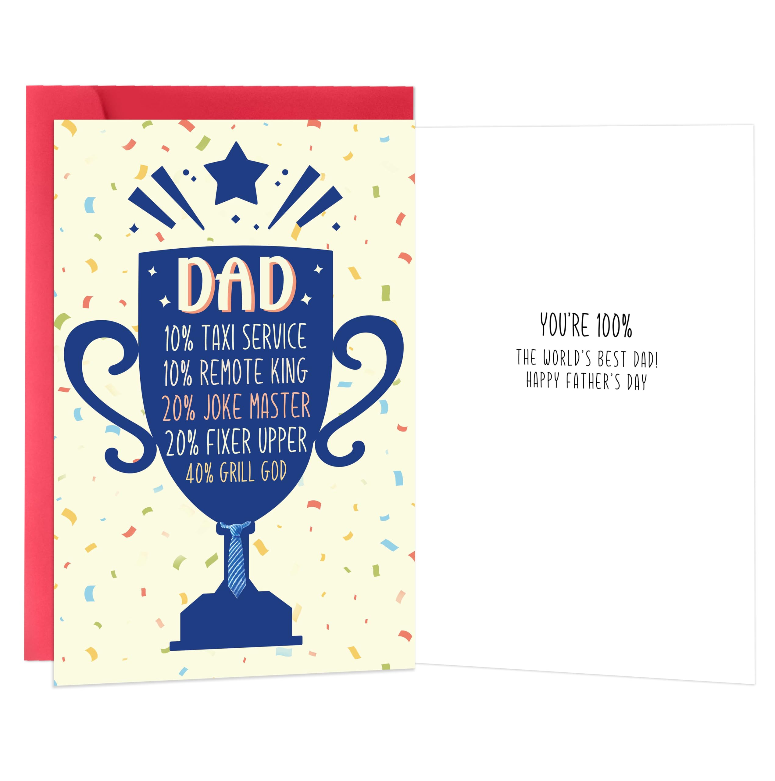 Beixian Funny Fathers Day Card for Best Dad, Unique Fathers Day Card Gifts, Personalized Father's Day Cards Gifts from Daughter Son Kids Wife for Dad