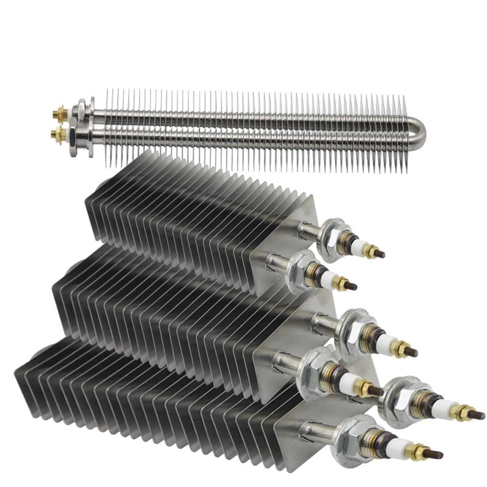 Riscaldatore da 230 V, quadrato, 40 x 80 mm, piastra di installazione, in acciaio inox, ad aria calda, elemento riscaldante elettrico, 1 pezzo (1500 W L500 mm)