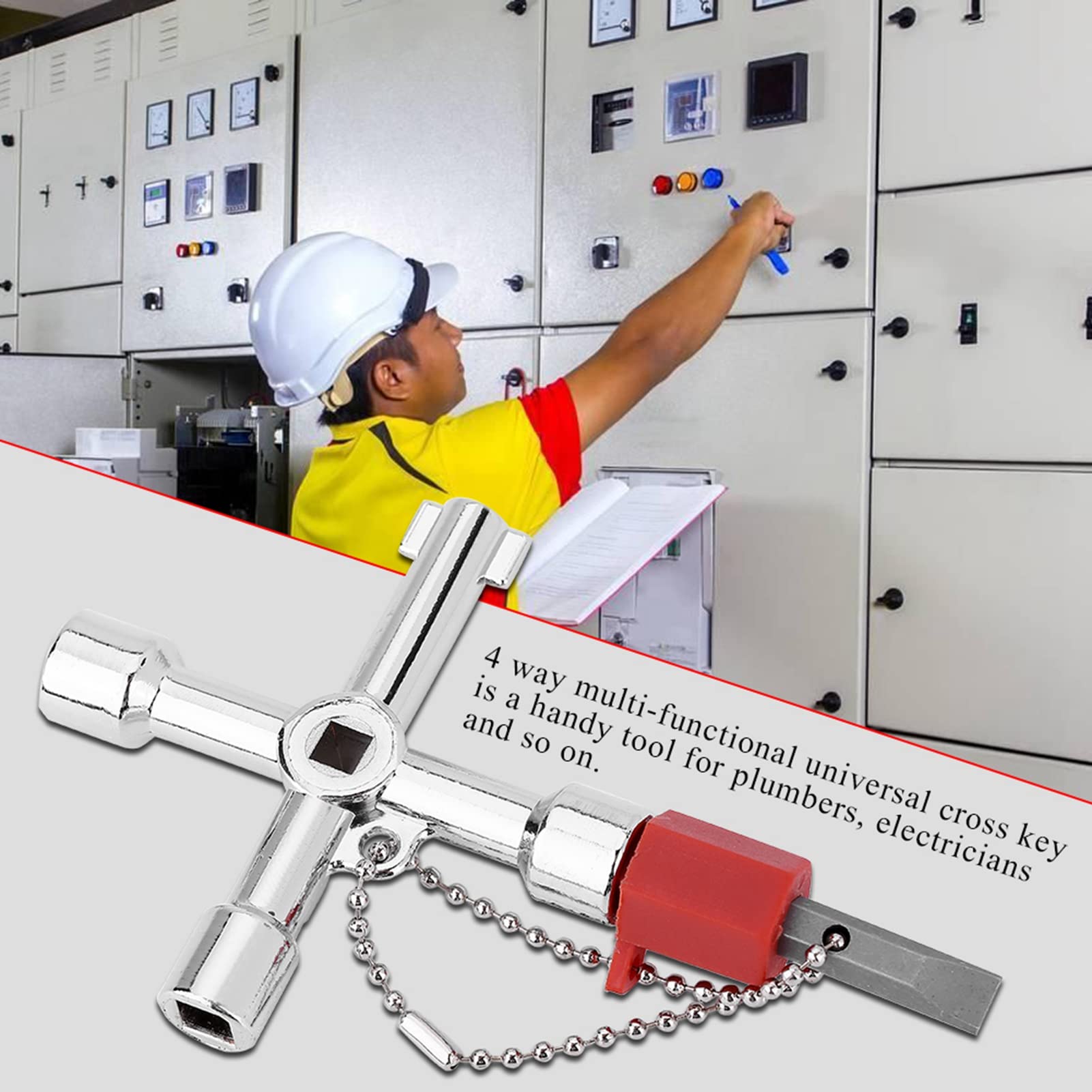 4-in-1 Universalschlüssel Aus Zinklegierung – Für Gaszähler, Wasserhähne, Elektroschränke & Heizkörper