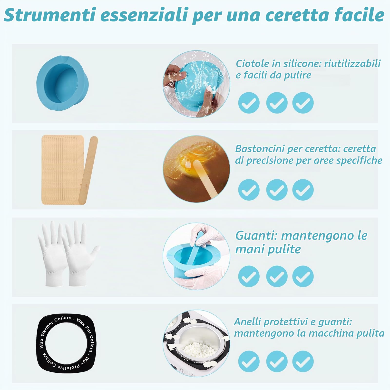 Doppio scaldacera digitale, iklestar scalda cera per ceretta professionale kit completo, scaldacera elettrico con bastoncini e ciotole in silicone per uso domestico, salone di bellezza ed estetista