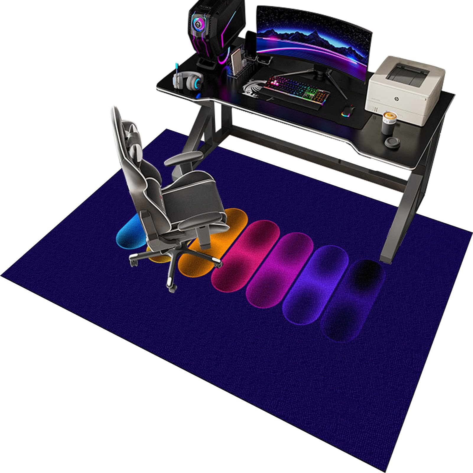 CCTSA Office Chair Mat for Carpet and Hardwood Floor, Carpet Protector Chair Mat for Office Chair, Gaming Chair Mat, Floor Mat Anti Slip for Home Office Gaming Room, Gaming Rug 160 x 180 cm